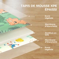 AIYAPLAY Tapis de jeu pour enfant bebe, tapis d'éveil bébé pliable épais réversible en mousse, 196 x 176 x 1,5 cm, multicolore(m-5)