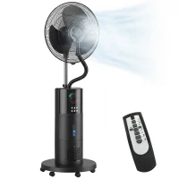 HOMCOM 4-in-1 Staande Ventilator met Waternevel, Luchtreiniger, Muggenbescherming, 9-uur Timer, 3 Modi, Afstandsbediening, Zwart(m-8)