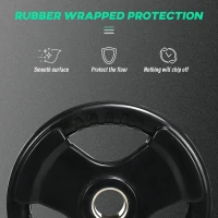 Talerz ciężarkowy SPORTNOW, zestaw 2 szt., 15 kg na talerz, trzy uchwyty, ochronna gumowa powłoka, Metal(m-6)