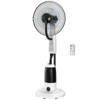 HOMCOM Pedestal Fan with Water Mist Spray 3 Speeds 2.8L Water Tank, White(m-11)