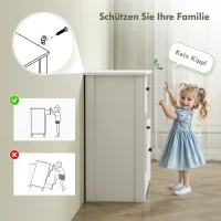 HOMCOM Keukenkast met Kabeldoorvoer, Commode met 2 Kasten, Open Vak, Lade, 80 x 35 x 72,2 cm, Spaanplaat, Wit(m-6)