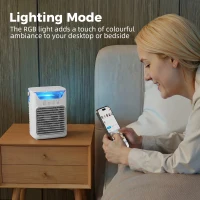 HOMCOM Desk Fan with Adjustable Head, 3-Speed Small Fan with 700ml Water Tank White(m-7)