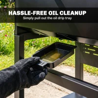 Outsunny Gasbarbecue 9 kW 3 Branders BBQ Grillwagen Roestvrij Staal incl. Uitklapbare Zijtafels Kruidenrek Onderrek 6 Haken(m-9)