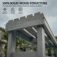 Outsunny Wooden Outdoor Bench, 2 Seater Garden Bench, Backless Patio Bench with Slatted Curved Seat, Grey Embossed Finish(m-4)