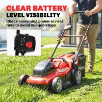 Outsunny Elektrische Grasmaaier 800 W met 40 cm Snijbreedte 45L Vangbak Accu-indicator Overbelastingsbeveiliging 7 Maaihoogtes(m-5)