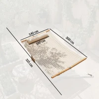 Outsunny Double Hammock 2 Person Swing Bed with Spreader Bars, Pillows, Pad, 200 x 140cm, Cream White(m-3)