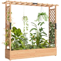 Outsunny Fir Wood 171 x 39 cm Planter and Trellis Garden Bed(m-10)