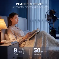 HOMCOM 4-in-1 Staande Ventilator met Waternevel, Luchtreiniger, Muggenbescherming, 9-uur Timer, 3 Modi, Afstandsbediening, Zwart(m-6)