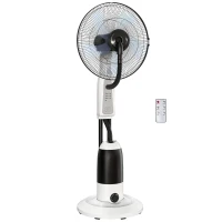 HOMCOM Pedestal Fan with Water Mist Spray 3 Speeds 2.8L Water Tank, White(m-10)