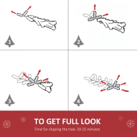 HOMCOM Mini-choinka Ø40x90 cm, sztuczny śnieg, 60 LEDów, ognioodporna, plastik, Zielony/Biały(m-7)