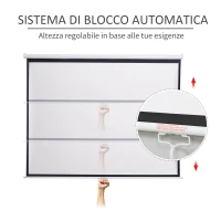 HOMCOM Telo per Proiettore da 120" Formato 16:9/4:3 ad Altezza Regolabile, 251.8x8.6x7 cm, Bianco e Nero(m-4)