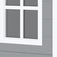 Outsunny 4'x5' Garden Storage Shed, Lean to Shed, Lockable Garden Shed with Window, Vent and Plastic Roof, Grey(m-11)