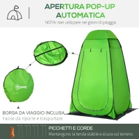 Outsunny Tenda Doccia da Campeggio per Esterni con Porta a Cerniera, Borsa, Portaoggetti e Gancio, 126x124x189cm, Verde(m-5)