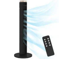 HOMCOM Tower Fan with WiFi App Control, Standing Floor Fan with 3 Speed 4 Modes, 12 Hour Timer and Night Light Black(m-10)
