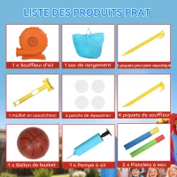 AIYAPLAY Castelo inflável com soprador, área de jogos inflável com escorregadores, trampolim, piscina de bolas, multicolorido(m-4)