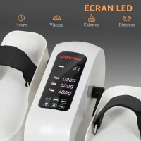 SPORTNOW Pedalier d'appartement eplliptique de bureau, écran LED, télécommande et 12 vitesses réglables, 45 x 42 x 26 cm, blanc(m-6)