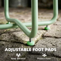 Outsunny 48 cm Round Garden Side Table, Small Metal Outdoor Garden Table with Rolled Edge, Green(m-6)