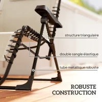 Outsunny Lot de 2 bain de soleil, chaise longue pliante inclinable avec appuie-tête en textilène, 90 x 65 x 112 cm, beige(m-7)