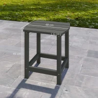 Outsunny Mesa de Jardim, Mesa de Varanda Resistente às Intempéries em HDPE, Mesa Exterior para Jantar e Camping para Jardim Terraço Varanda 48x37x46 cm Cinza(m-3)