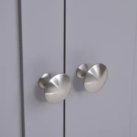 kleankin Waschbeckenunterschrank Badezimmerschrank Waschtischunterschrank mit 2 Türen Regal verstellbar MDF Weiß+Grau 60 x 30 x 60 cm(m-9)