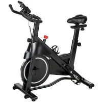 SPORTNOW Bicicleta de Exercício, Bicicleta Estática, Resistência Magnética Ajustável, Ecrã LCD, Assento Confortável, 108x51x116cm, Branco(m-8)