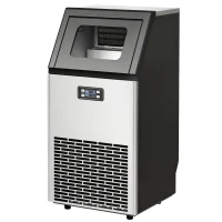 HOMCOM Máquina de Cubos de Gelo Comercial 45 kg/24 h com Reservatório de 11 kg Ecrã LCD para Restaurante(m-6)