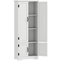 HOMCOM Buffet de Cozinha Armário de Cozinha Contemporâneo Multi Armazenamento 2 Armários 3 Prateleiras MDF Painéis de Partículas Branco