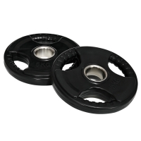 SPORTNOW Discos de Peso Placas de Peso 2x5 kg com 3 Alças e Orifícios de Ø50 mm Revestimento em Borracha Preto