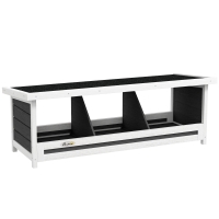 PawHut Ninho para Galinhas com 3 Compartimentos com Base Elevada e Telhado em Madeira e Betume 95x37x34 cm Cinza