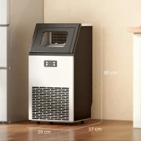 HOMCOM Máquina de Cubos de Gelo Comercial 45 kg/24 h com Reservatório de 11 kg Ecrã LCD para Restaurante(m-3)