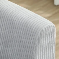 HOMCOM Sofá 3 Lugares Sofá com Apoios de Braço Estofado com Aparência de Cotelê para Sala de Estar Cinza Claro(m-5)