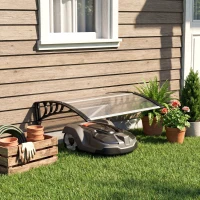 Outsunny Garagem para Robô Cortador de Relva Cobertura Alumínio 100x81x43 cm Branco(m-2)