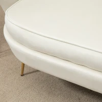 Homcom Canapea Vintage 130×77×77 cm – 2 Locuri, Catifea Crem, Stil Chic(m-10)