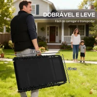Outsunny Espreguiçadeira Dobrável e Ajustável em 4 Posições Espreguiçadeira Reclinável de Jardim para Exterior  197x58x76cm Preto(m-6)