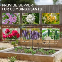 Outsunny Zestaw 2 metalowych podpór do roślin, kratka ogrodowa(m-4)