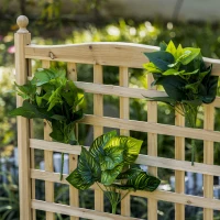 Outsunny Garden Planters with Trellis for Climbing Vines, Wood Raised Beds for Garden, Flower Pot, Indoor Outdoor, Natural(m-8)