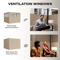 Outsunny 4 Pack Replacement Gazebo Curtains Privacy Panel for Most 3 x 3 m Gazebo, Outdoor Shelter Sidewalls, Khaki(m-5)