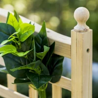 Outsunny Garden Planters with Trellis for Climbing Vines, Wood Raised Beds for Garden, Flower Pot, Indoor Outdoor, Natural(m-9)