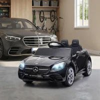 AIYAPLAY Voiture électrique enfants licence Mercedes SLC 300 12V V. Max. 5 Km/h effets sonores lumineux télécommande noir(m-12)
