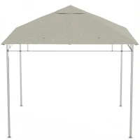Outsunny Tela de repuesto para pabellón pérgola carpa cubierta de reemplazo gazebo jardín poliéster 180 g/m² 3 x 3 m gris(m-8)
