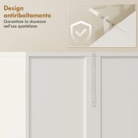 HOMCOM Mobile da Bagno a 2 Ante con Cesto Portabiancheria a Ribalta e Ripiano Aperto, 60x30x174 cm, in Legno, Bianco(m-7)