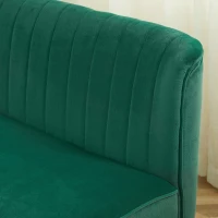HOMCOM Sofá design retrô 2 lugares, pernas de madeira, 117 cm x 56,5 cm x 77 cm, Verde escuro(m-5)