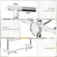 HOMCOM 2 Tier Clothes Hanger Stand W/Wheels(m-4)