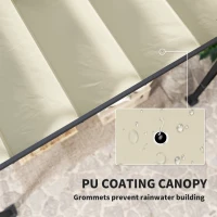 Outsunny 3 x 4m Aluminium Pergola, with Retractable Roof - Grey/Khaki(m-5)