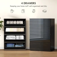 HOMCOM Chest of Drawers, 4-Drawer Storage Cabinets, Modern Dresser, Storage Drawer Unit for Bedroom(m-4)