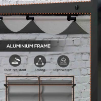 Outsunny 3 x 3(m) Retractable Pergola, Garden Gazebo Shelter with Aluminium Frame, for Grill, Patio, Deck, Dark Grey(m-6)