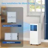 HOMCOM Tragbares Klimagerät 9000 BTU, 4-in-1 mit Kühlung, Entfeuchter, Ventilator, Schlafmodus(m-8)