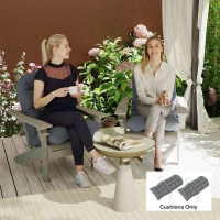 Outsunny Lote de 2 cojines de asiento para silla Adirondack con sujeciones seguras, diseño capitoné suave y grueso, gris(m-2)