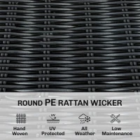 Outsunny Tuinbank met kussens 2-zits bank outdoor balkonbank rotanbank tuinmeubelen 123 x 67 x 72 cm lichtgrijs(m-5)