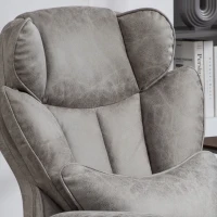 HOMCOM Executive Office Chair, Ergonomic Desk Chair with Foot Rest, Lumbar Support, Reclining Function and Wide Seat, Grey(m-10)